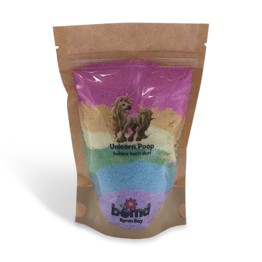 Unicorn Poop Colourful Bubble Bath Dust by Bomd Byron Bay 
