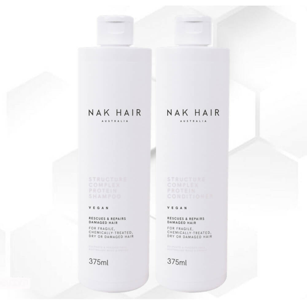 NAK Hair Structure Complex Shampoo & Conditioner 375ml Rescues & Repairs Damaged Hair