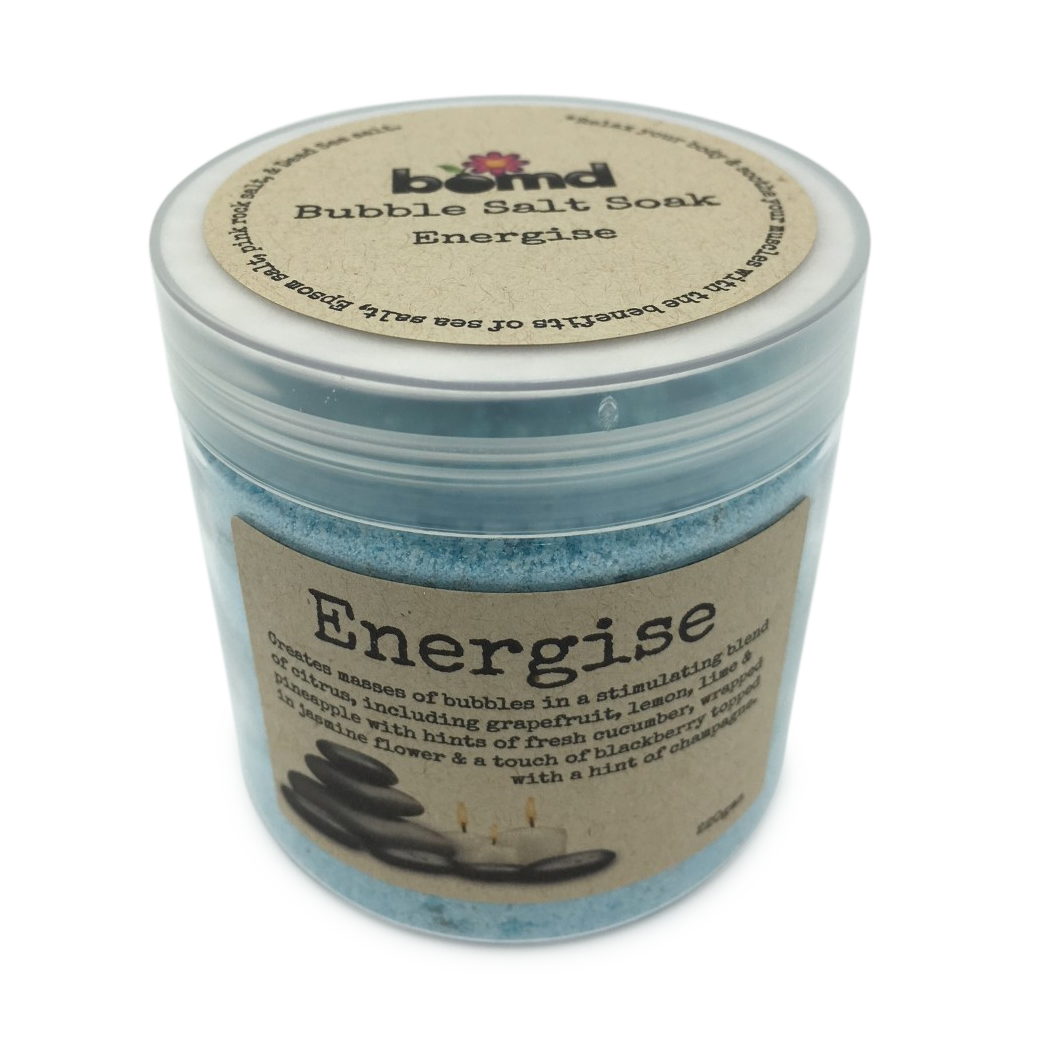 The Bath Bomb Body Soak Set includes Luxury Bath Bombs and Bubble Salt Body Soak